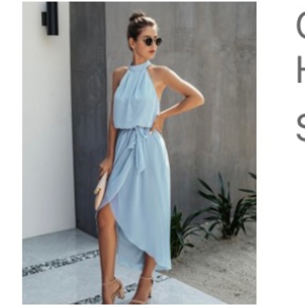 NWOT Light blue chiffon dress